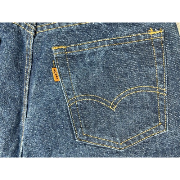 Vintage Levi's Denim Shorts Blue Women Orange Tab Button Fly Size 29 - Picture 8 of 12